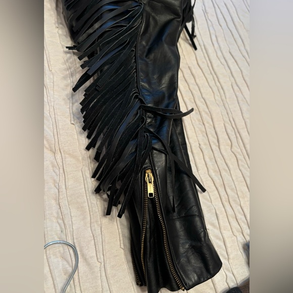 Vintage leather jacket with fringe size 8 - Picture 10 of 10